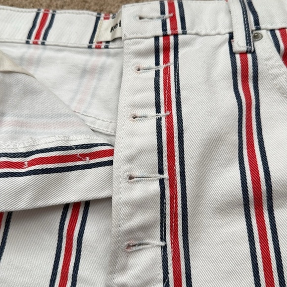 Reformation Charlie High Rise Grenada Red White & Blue Striped Denim Shorts 31 - Picture 8 of 10